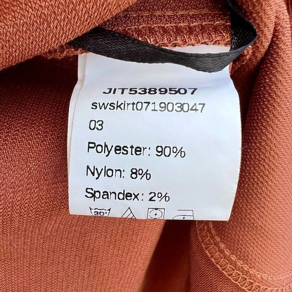 Shein Women's Button-Down Ribbed Rust Brown Corduroy Mini Skirt Size 1XL - Picture 3 of 4